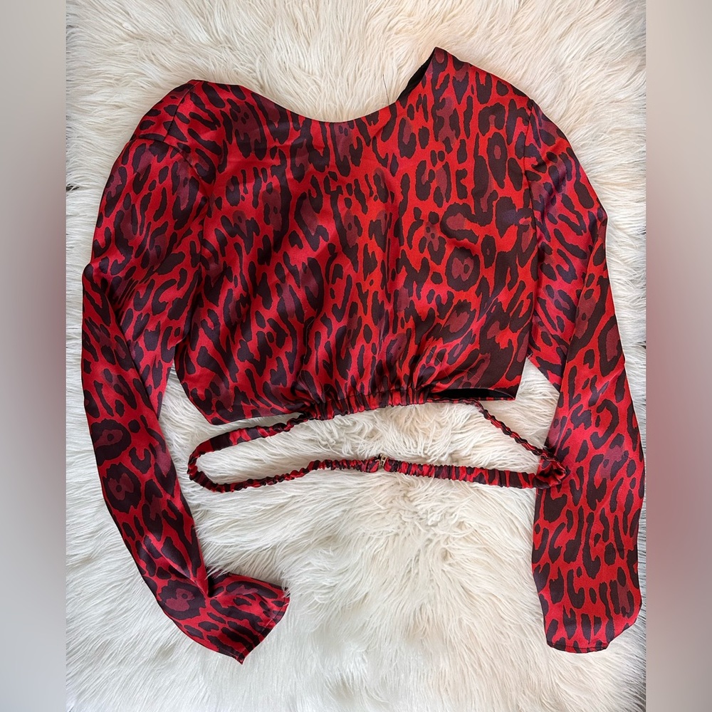 Zara long sleeve satin top